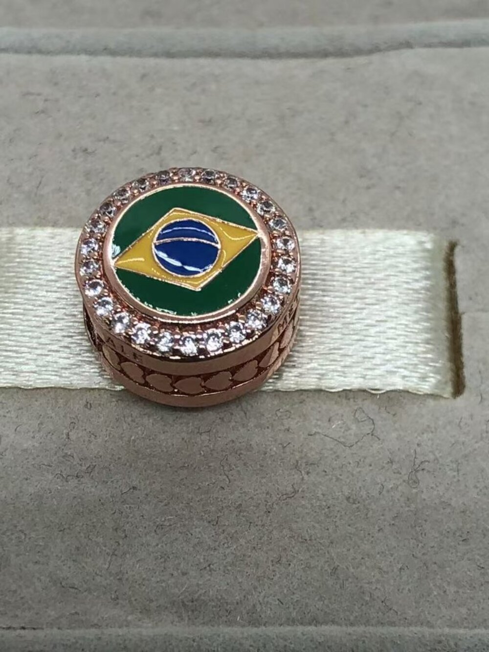 ✨🔥Pandora Brazil Flag Exclusive Charm S925 Sterling Silver Jewelry rose gold